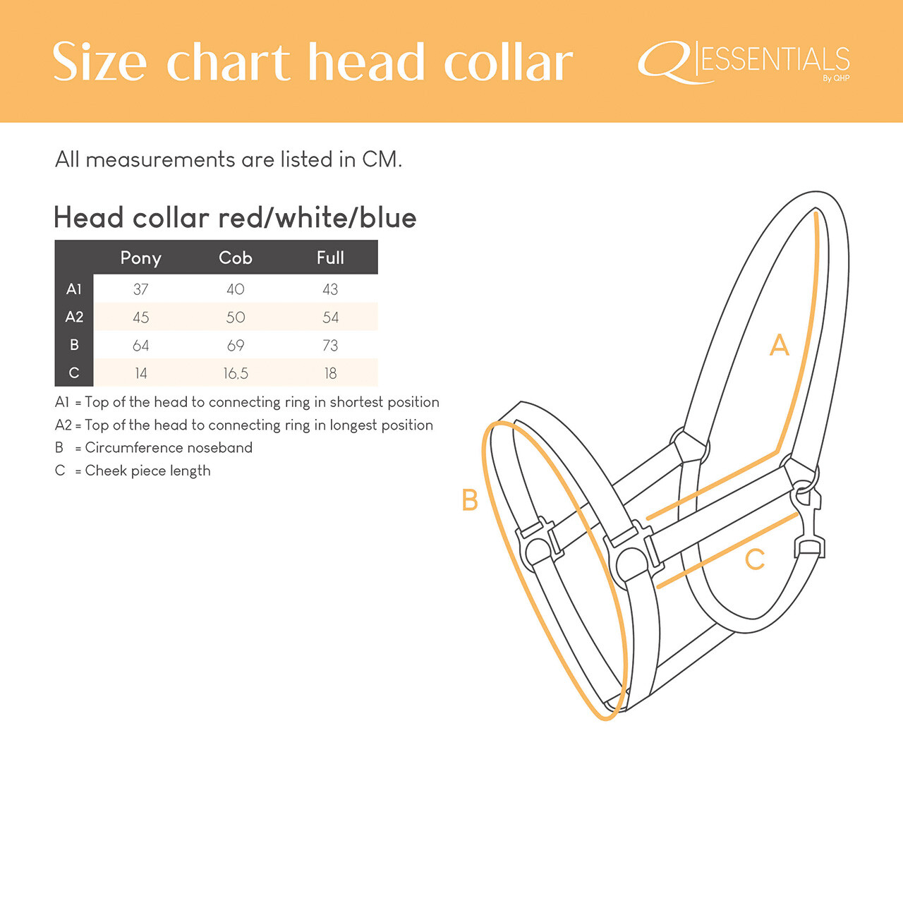 Head collar Red/White/Blue