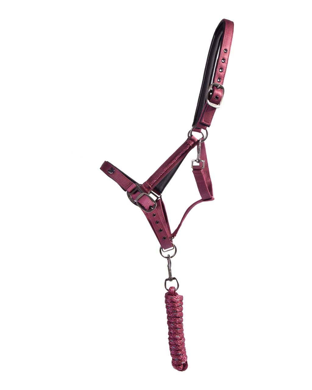 Sada ohlávky Lily Burgundy pro koně typu Cob