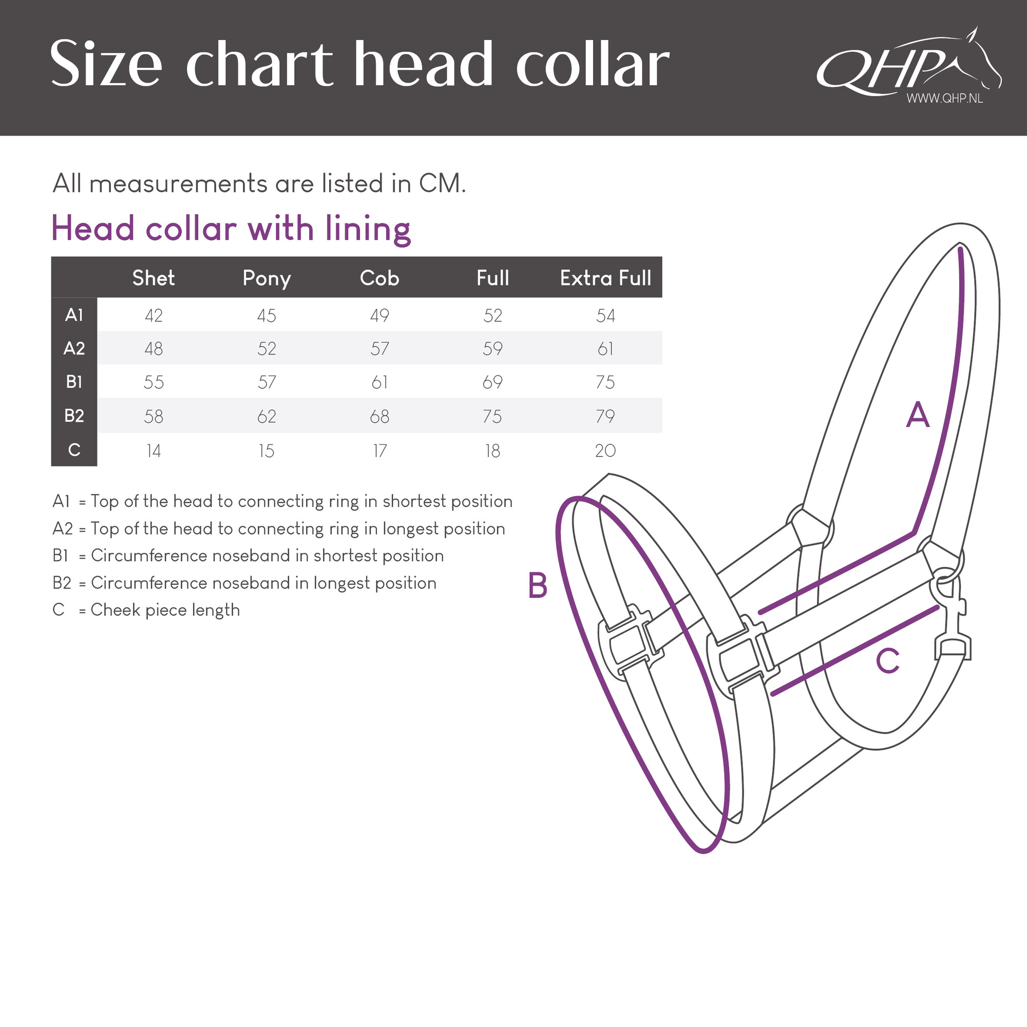 Head collar with lining