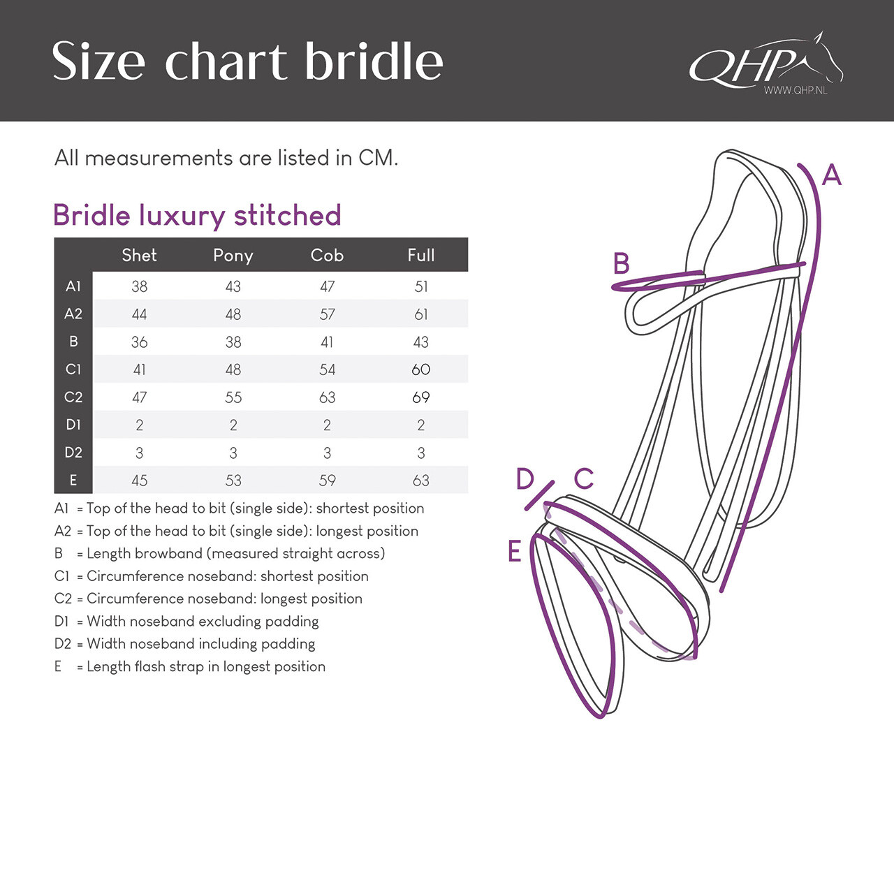 Bridle luxury stitched incl. reins