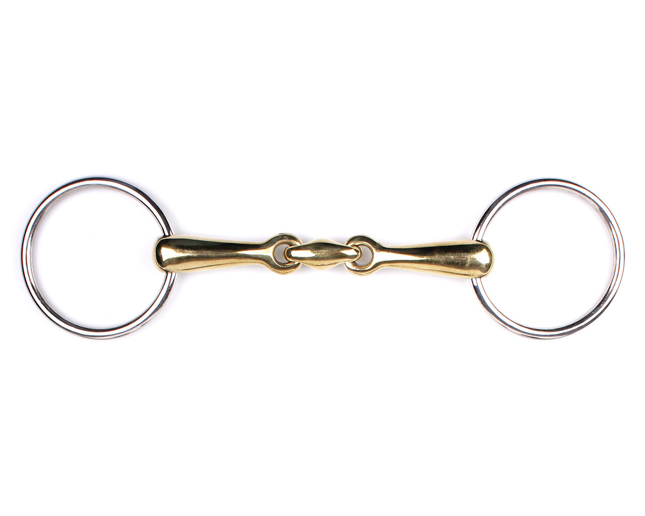 Snaffle bit double jointed German Argentan