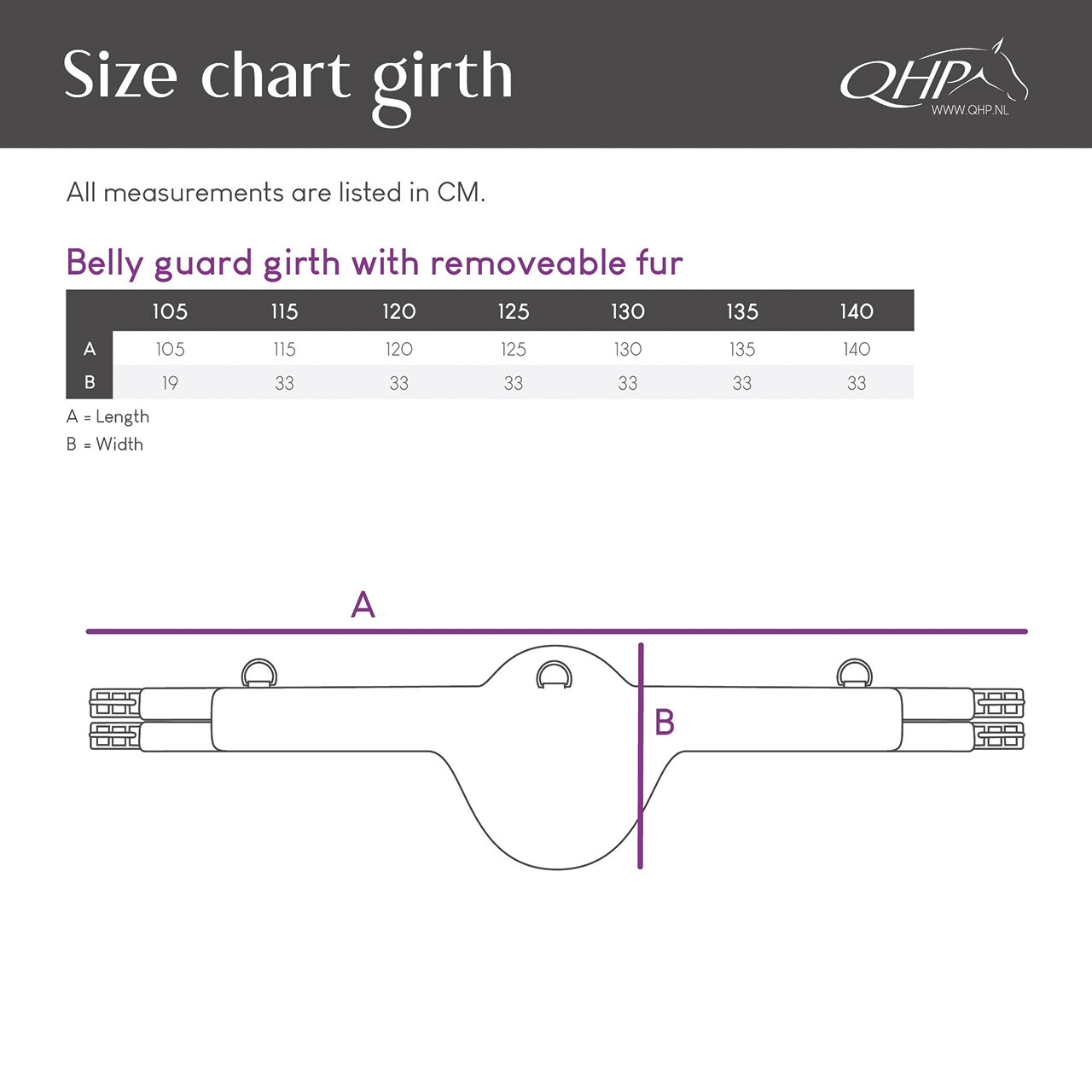 Belly guard girth with removable fur