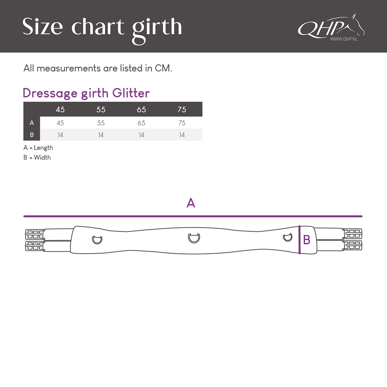 Dressage girth Glitter