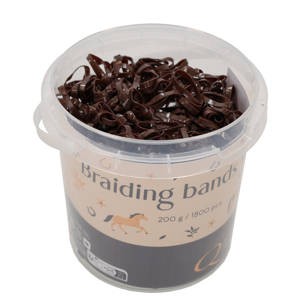 Rubber braiding bands wide bucket