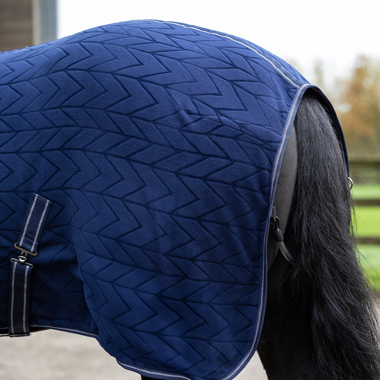 Fleece rug Embossed with detachable neck