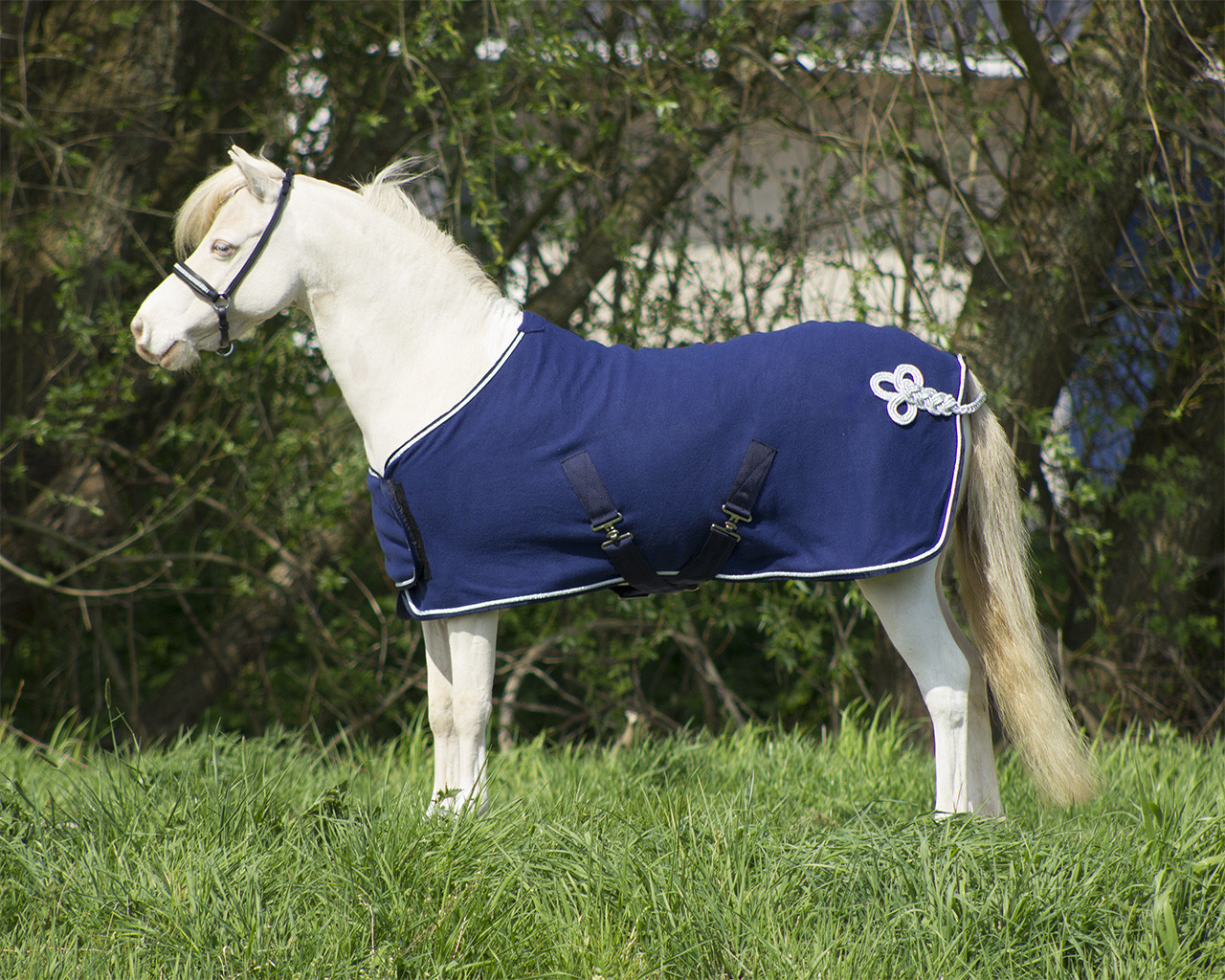Rouno s ornamentem falabella Modré/stříbrné