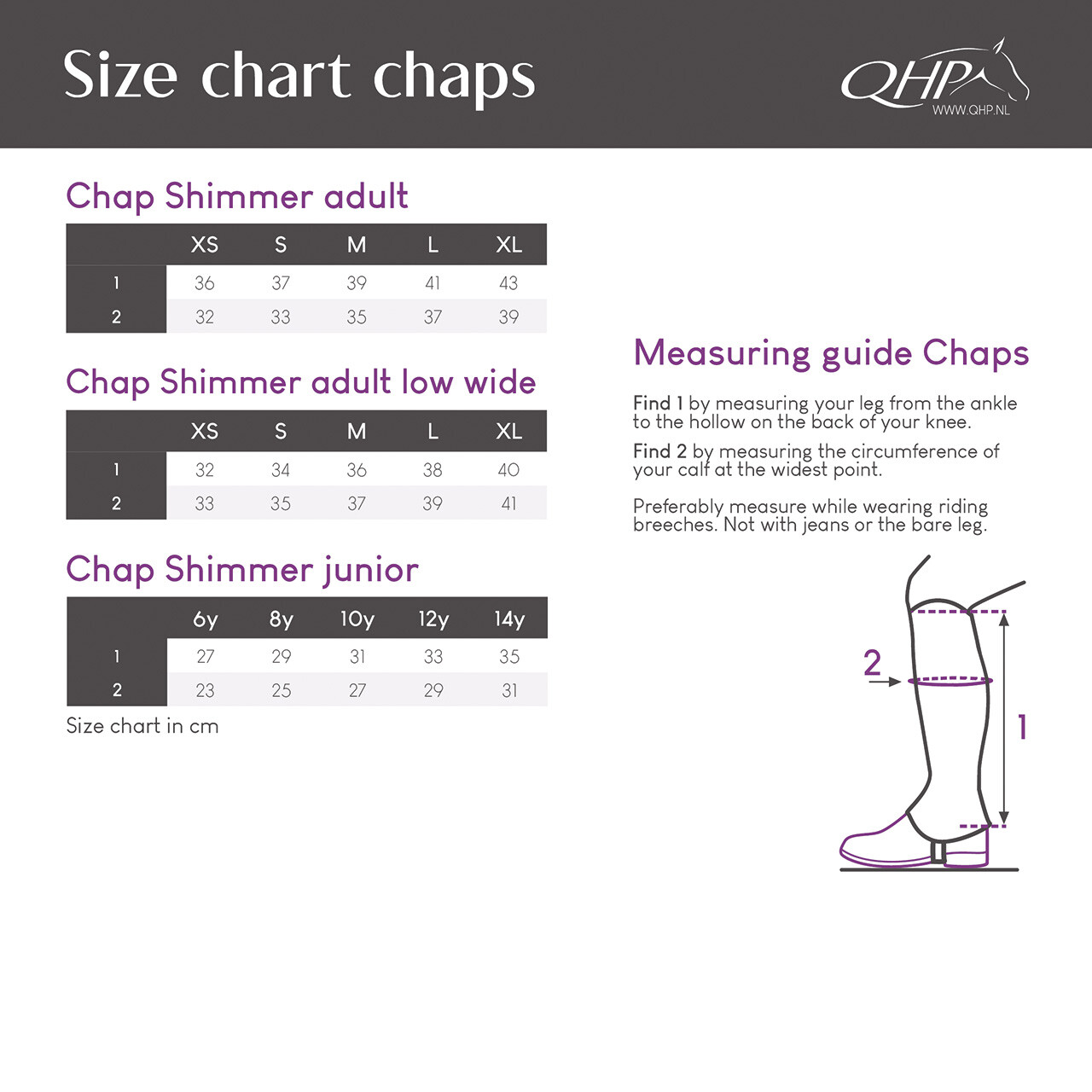 Dětské minichapsy QHP Shimmer Junior
