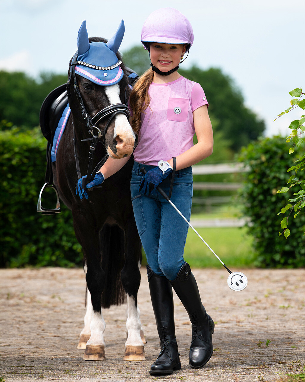 Riding tights Rosalynn Junior full grip Denim