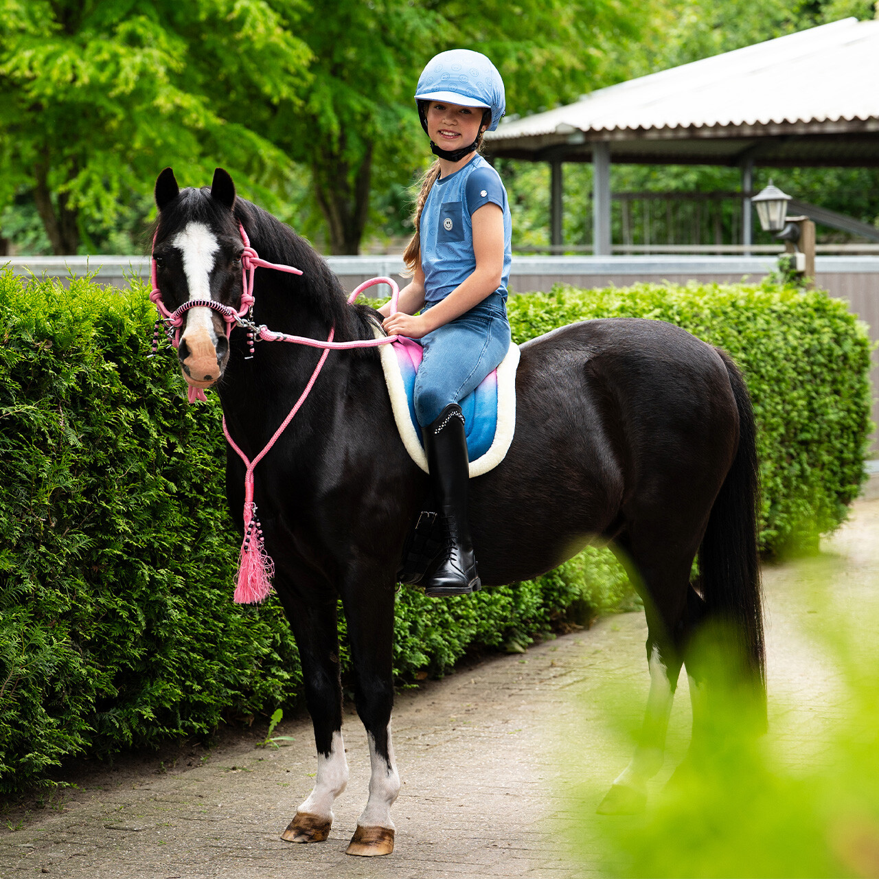 Riding tights Rosalynn Junior full grip Denim