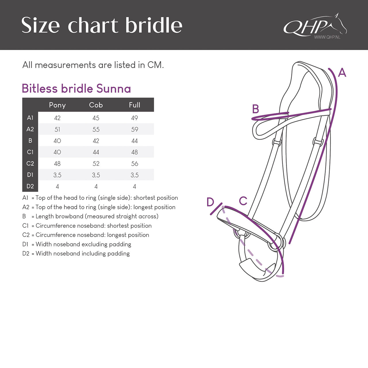 Bitless bridle Sunna incl. reins