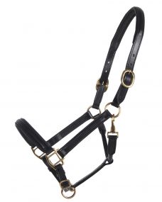 Head collar leather delicate Black Full
