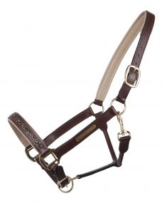 Head collar leather Lupine Brown/beige Full