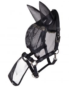 Halter-fly mask combi with ears Black Full