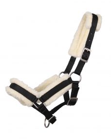 Head collar foal with fur Black Falabella-foal 01
