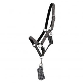 Head collar set with turnout Grey reflective Mini shet