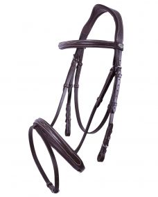 Bridle luxury stitched Dark brown Full