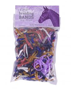 Rubber braiding bands wide Mix colors 50gr