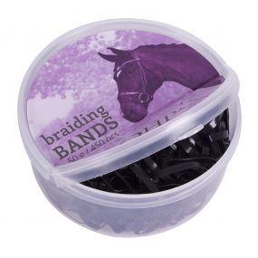 Rubber braiding bands box Black 50gr