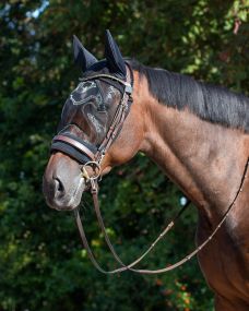 Ear net with fly mask Black Full