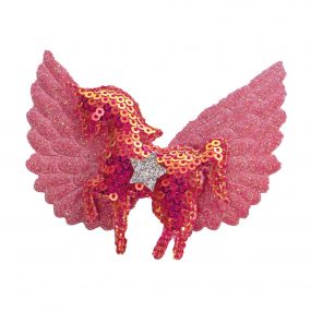 Mane clips Unicorn bow (6pcs) Pink