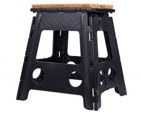 Step-up stool with mat 39cm Black