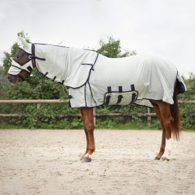 Anti-fly rug with neck and hood Grey 225