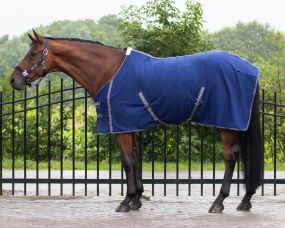 Fleece rug basic with cross surcingles Blue 225