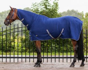 Fleece rug basic with neck Blue 215