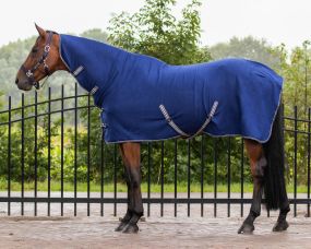 Fleece rug basic with neck Blue 215