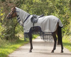 Exercise fly sheet with fringes Grey 215