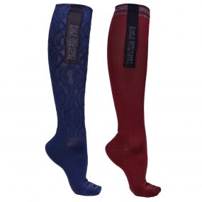 Knee stockings Qiara (2-pack) Navy/burgundy 39-42