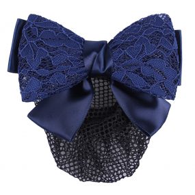 Hair bow Lace Navy