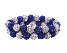 Hair scrunchie Gloss White/cobaltblue