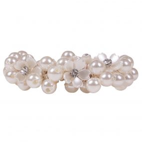 Hair scrunchie Flower White
