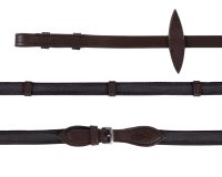 Anti-slip rein with leather stops