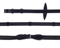 Anti-slip reins with leather stops