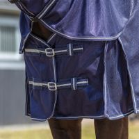 Exercise fly rug with detachable neck