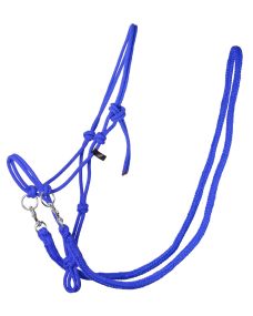 Rope halter with rein Cobalt blue Pony