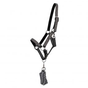 Head collar set with turnout Grey reflective Mini shet