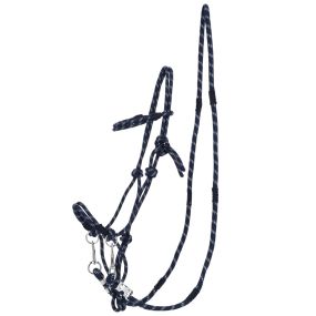 Rope halter Aubree with rein Misty blue/Navy Pony