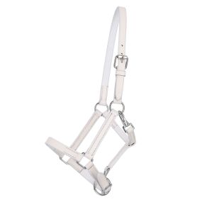 Head collar foal leather with clip White Full-foal