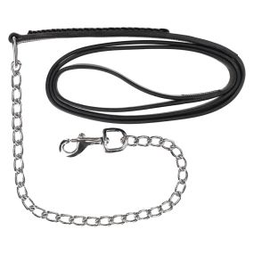 Lead rope with chain leather Jayze Black 2.00m