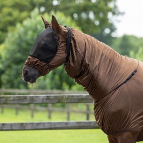 Eczema mask with ear protection Brown XL