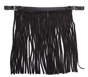 Fly fringe leather Black Full