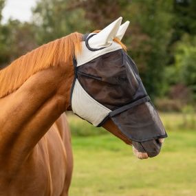 Fly Mask with detachable nose flap Beige Foal