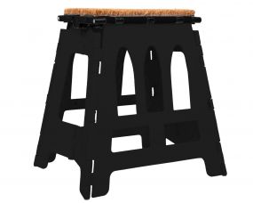 Step-up stool with mat 39cm Black