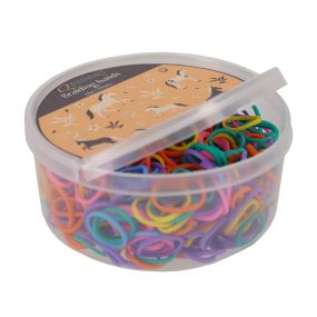 Rubber braiding bands box Mix colours 50gr