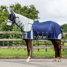 Fly rug with neck and hood Blue 225