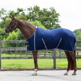 Fleece rug basic with cross surcingles Blue 225