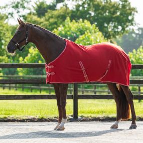 Fleece rug color with cross surcingles Bright red 215